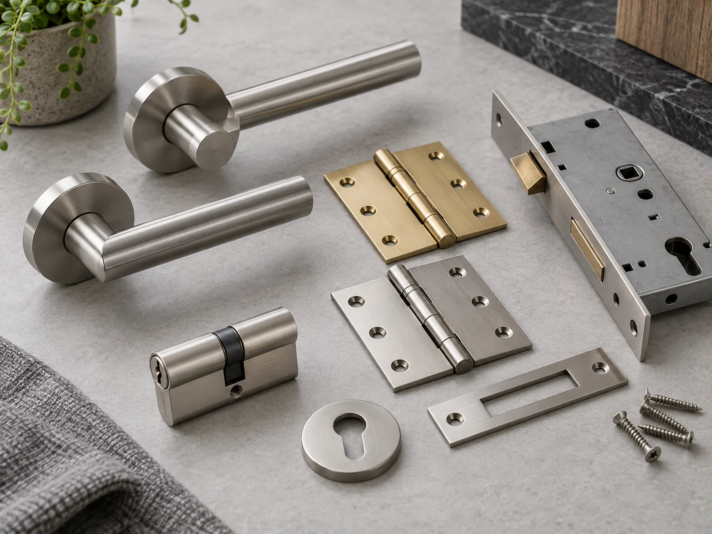 Collection of handles and building hardware